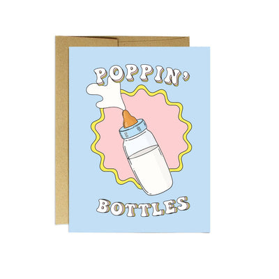 Poppin' Bottles | New Baby Card Cards Party Mountain Paper co.  Paper Skyscraper Gift Shop Charlotte