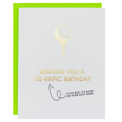 Tee-Rrrific Birthday  - Letterpress Card Cards Chez Gagné  Paper Skyscraper Gift Shop Charlotte