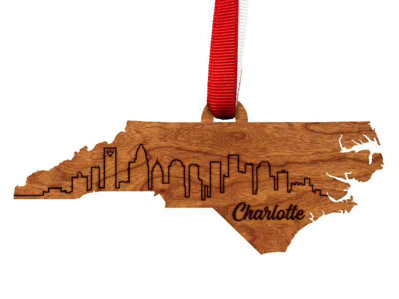 Charlotte Skyline Ornament Cherry Ornaments LazerEdge  Paper Skyscraper Gift Shop Charlotte