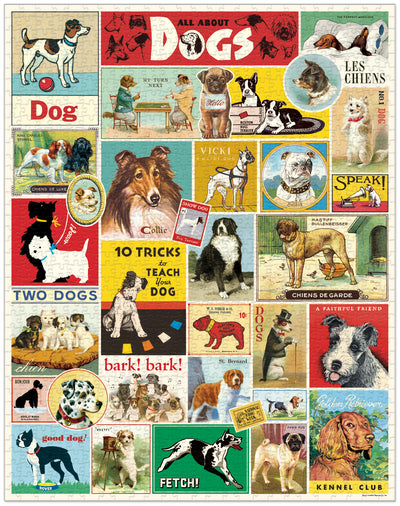 Dogs 1,000 Piece Puzzle Jigsaw Puzzles Cavallini Papers & Co., Inc.  Paper Skyscraper Gift Shop Charlotte