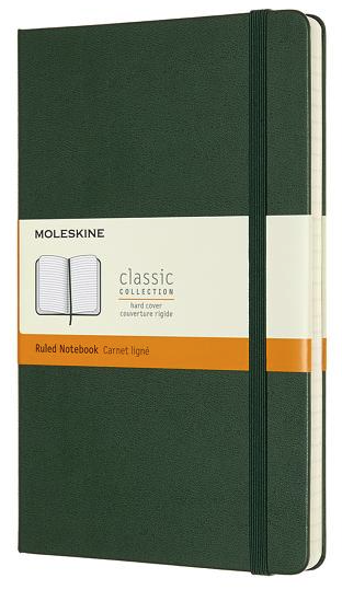 Ruled | Myrtle Green | Hard Cover | Large Notebook BOOK Moleskin  Paper Skyscraper Gift Shop Charlotte