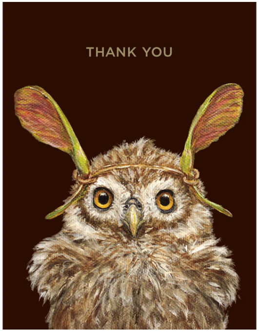 Thank You Owl Card Cards Hester & Cook  Paper Skyscraper Gift Shop Charlotte