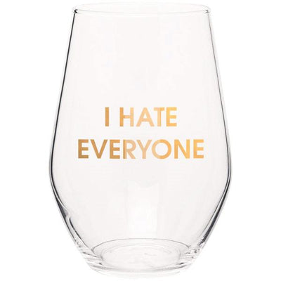 I Hate Everyone Stemless Wine Glass Wine Glasses Chez Gagné  Paper Skyscraper Gift Shop Charlotte