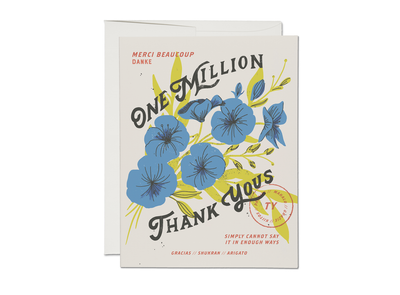 One Million thank you greeting card Cards Red Cap Cards  Paper Skyscraper Gift Shop Charlotte