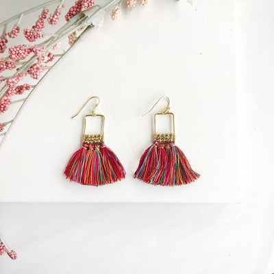 Raja Linear Tassel Earrings Jewelry World Finds  Paper Skyscraper Gift Shop Charlotte