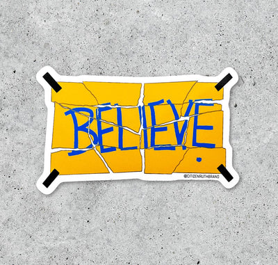 Ted Lasso Torn Believe Sign Sticker Stickers Citizen Ruth  Paper Skyscraper Gift Shop Charlotte