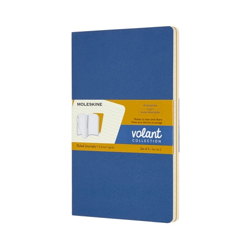 Ruled | Blue/Amber Yellow | Large Volant Journals - Set of 2 BOOK Moleskin  Paper Skyscraper Gift Shop Charlotte