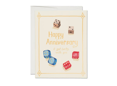 Lucky Dice anniversary greeting card Cards Red Cap Cards  Paper Skyscraper Gift Shop Charlotte