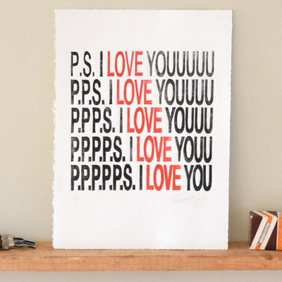 P.S I Love You Print Prints Pretty Alright Goods  Paper Skyscraper Gift Shop Charlotte